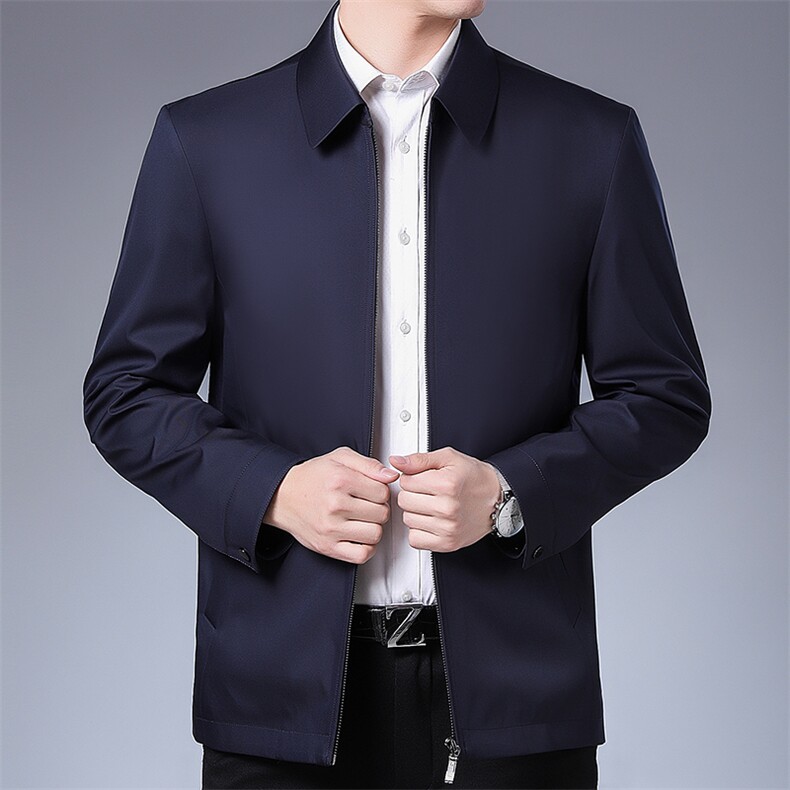 中年男士外套秋季新款百搭休闲爸爸装立领夹克外套男MY8207-P145,男装夹克,电商B212（原钱塘6029）
