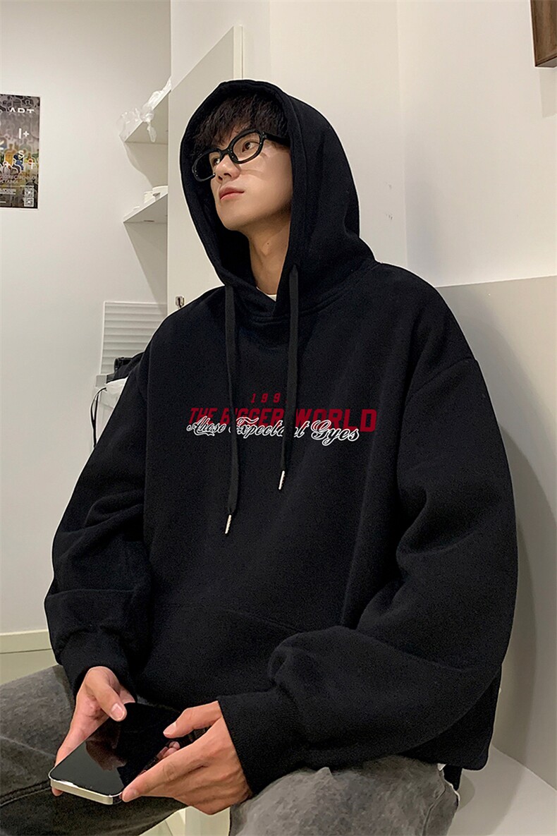 秋季新款连帽卫衣男美式潮牌印花百搭潮流休闲上衣-A1199TP50控78,男装卫衣,电商B241