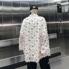 毛边流苏小香风长袖痞帅休闲春夏重磅立体流苏男装衬衫CS53-P50，男装衬衫，星座302B