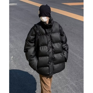 情侣款立领宽松面包服外套男韩版简约  M8143 P90图片