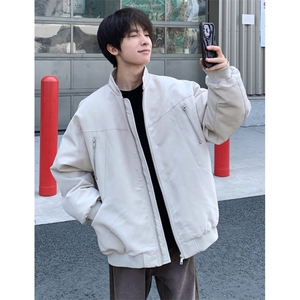 哈灵顿立领棉服男冬季宽松美式复古男生飞行棉衣外套 MY082图片