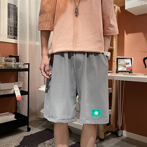 MK37264-P15冰丝短裤男士大码宽松休闲五分裤男运动中裤