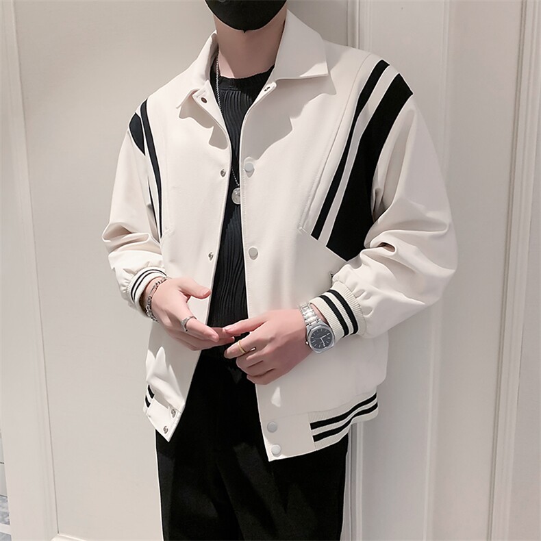 2025新款秋季男士夹克外套拼色潮牌翻领上衣A313-1-2308-P105,男装夹克,电商A313-1