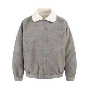 现货冬季美拉德毛领雾面PU皮棉服加绒加厚保暖百搭设计款情侣棉衣图片