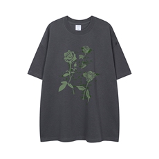 白底23新款夏季时尚百搭宽松圆领印花100棉短袖T恤T1176P25控38，男装T恤，电商A247-1