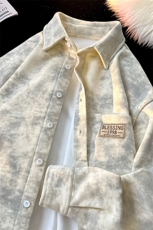 8XL-M秋冬款加绒加厚衬衫男做旧脏脏保暖外套大码衬衣CS29002P65，男装衬衫，电商B312