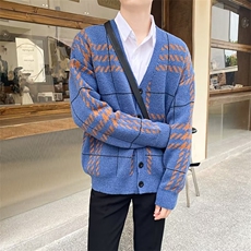 盐系春秋韩简约高品质设计感格子针织毛衣MB20P58，男装针织衫/毛衣，星座1116-2