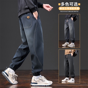 牛仔裤男2026秋冬新款哈伦束脚美式潮牌宽松工装裤H602-特P42图片