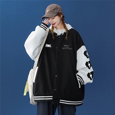 2022春装新款拼接美式复古hiphop棒球服外套夹克潮G112P65控88，男装夹克，A247A