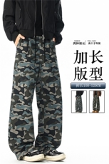 迷彩裤子加长版190高个子休闲卫裤男生休闲直筒阔腿裤KZ087P45，男装休闲裤，电商B312