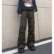 美式高街柳丁多口袋工装牛仔裤男潮牌小众设计感KB105-P68，男装牛仔裤，星座1109-3