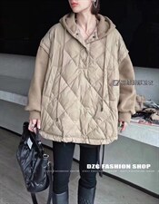 羽绒拼接卫衣，女装卫衣/绒衫，依多坊