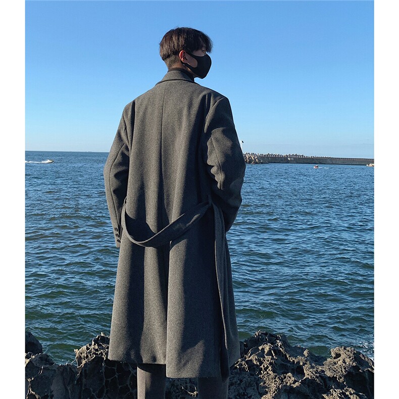 毛呢大衣男中长款宽松过膝呢子风衣外套603-1-DY14-P125控168,男装风衣,星座403（原603-1）