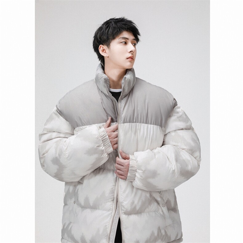 棉服男潮拼色情侣上衣港风加厚保暖宽松立领外套M0780-P90,男装棉衣,星座308B-2