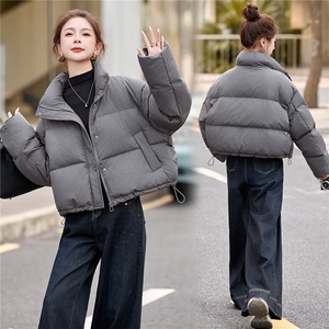 短款羽绒服女2025冬季新款小个子宽松立领白鸭羽绒面包服外套图片