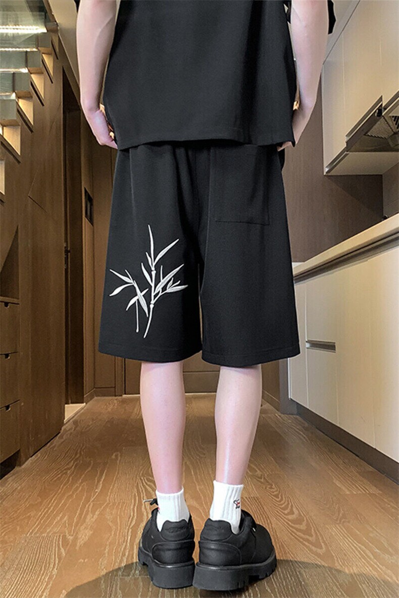 2025夏季新款内景大码竹子刺绣西装短裤M-5XHK24258-特P25,男装休闲裤,电商A022