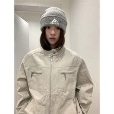 26春装高品质老钱风立领夹克外套男女美式潮牌拉链工装风宽松上衣，男装夹克，电商A486