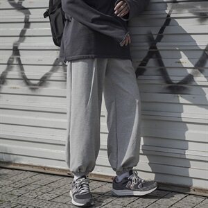 2021新款港风宽松百搭运动针织休闲卫裤男韩版九分长裤DS752T图片