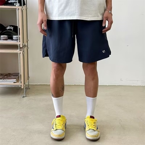 美式字母印花短裤男女2025夏季新款宽松休闲抽绳运动情侣五分裤潮图片