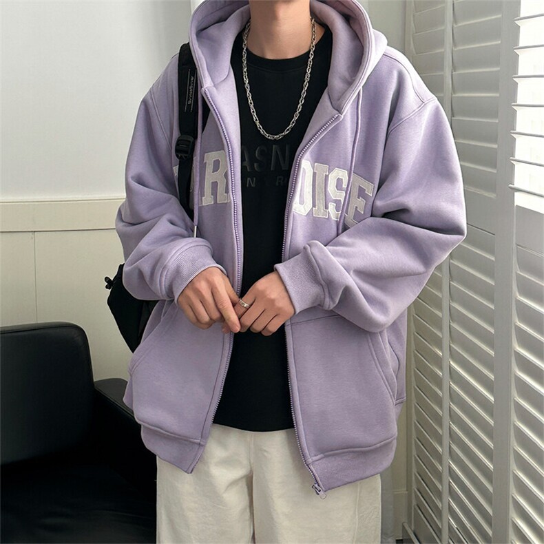 现货重磅宽松休闲绣花连帽卫衣外套男潮牌上衣A351-AW2499-P105,男装夹克,电商A351