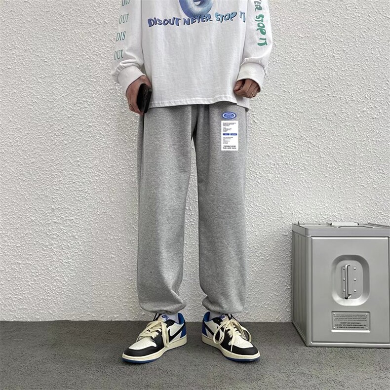 运动裤男春秋季ins港风宽松大码裤KF21P25,男装休闲裤,星座1116-2