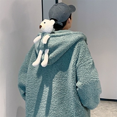 港风男士大码男羊羔毛棉袄帽子小熊棉服棉衣A125-1010-P115，男装棉衣，电商A125