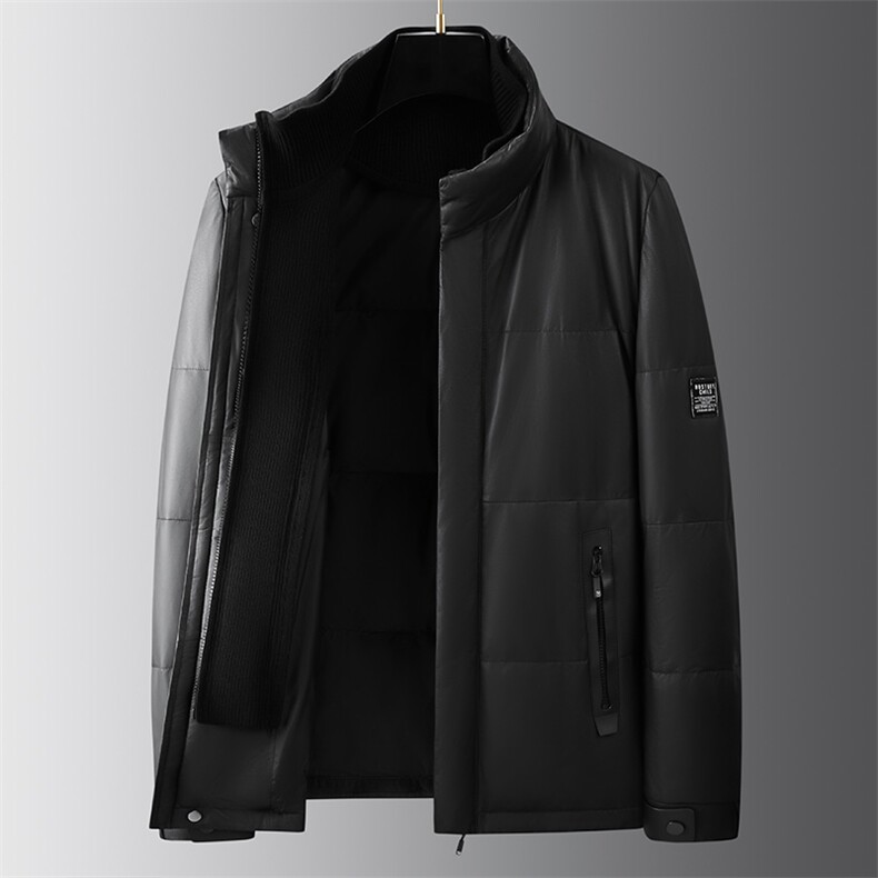 882023冬季新款海宁羽绒服男鹅绒皮衣加厚绵羊皮外套P910图片