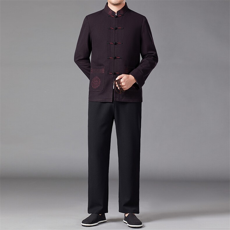 BAMJ-7805Y钱塘2020-2中年男士时尚简约春秋季厚款套装P295,男装休闲套装,钱塘207-2