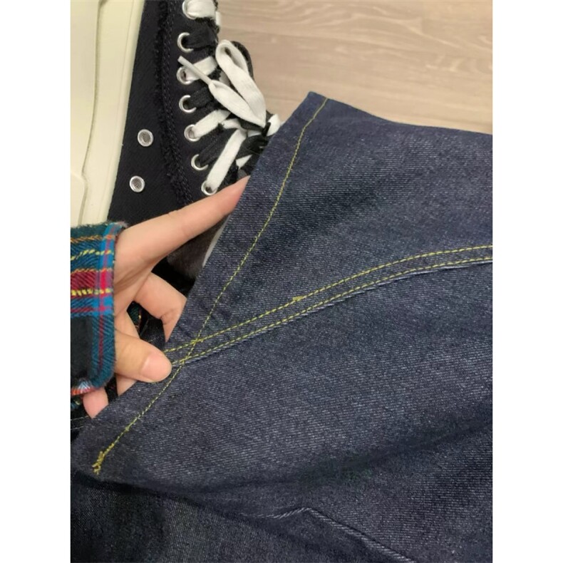 女风抖音质量拼接弯刀阔腿牛仔裤ZK0278-P58,男装牛仔裤,星座313A(原308A-2)