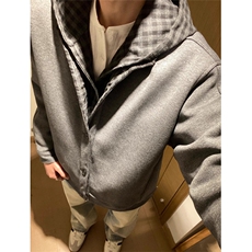 连帽拼接假两件开衫棉服外套男冬季宽松休闲夹克棉衣JT26，男装夹克，星座1116A（原606A-3）