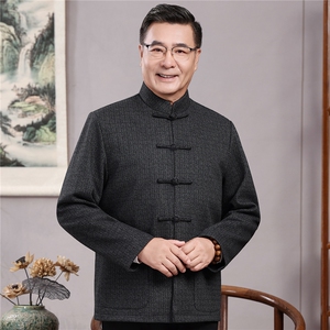 长期货新中式中老年唐装爸爸装立领盘扣夹克春秋款风外套GF9829图片