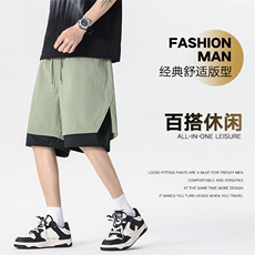 现货夏季工装短裤男ins潮牌休闲百搭潮流痞帅五分裤D02517-P43，男装牛仔裤，星座308B-2