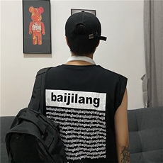 潮流INS街头个性嘻哈设计感前后英文印花坎肩百搭背心TT008-P35，男装背心/马甲，星座911-3