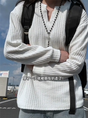 XZ809A/VL01/特P14深度库存量大可谈美式V领肌理感百搭长T卫衣，男装卫衣，星座809A(原222-1)