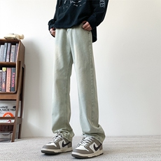现货主推款加大码纯色直筒牛仔裤男XZ-310A-2BK305P50控78，男装牛仔裤，星座310A-2