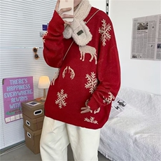 圣诞毛衣男生潮韩版慵懒风情侣装麋鹿冬季圆领Z215-P45，男装针织衫/毛衣，星座1109-3