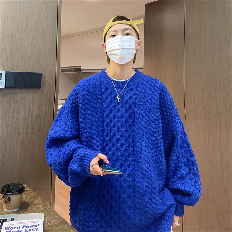 M6126/P75秋冬港风宽松毛衣外套女针织衫宽松大码潮毛线衣男,男装针织衫/毛衣,电商A141