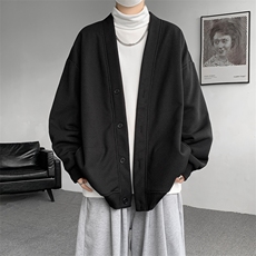 M~8XL大码重磅开衫卫衣秋冬加绒加厚保暖V领外套KS2101/P60加绒80，男装卫衣，电商B238