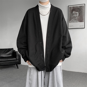 M~8XL大码重磅开衫卫衣秋冬加绒加厚保暖V领外套KS2101/P60加绒80图片
