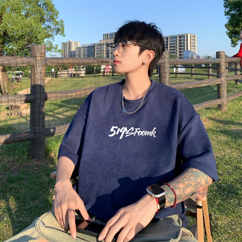 量大优  供视频  重磅麂皮绒短袖T恤男JPDX246-特P19图片
