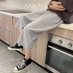 港风男士宽松直筒潮流运动休闲ins潮牌七分裤DK7107-P37控58图片