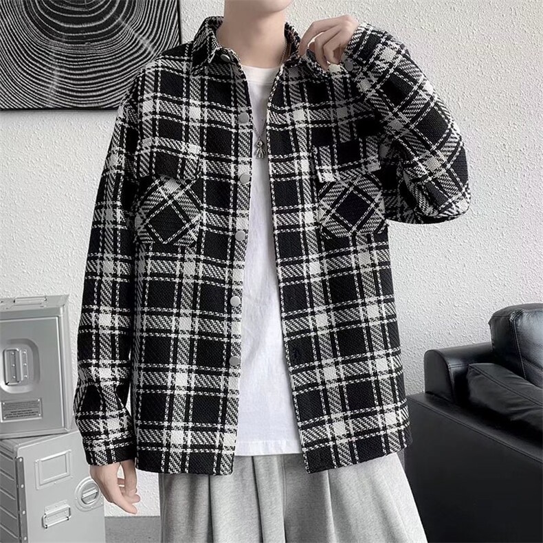 长袖衬衫男港风日系春季韩版潮流帅气衬衣X70P48图片