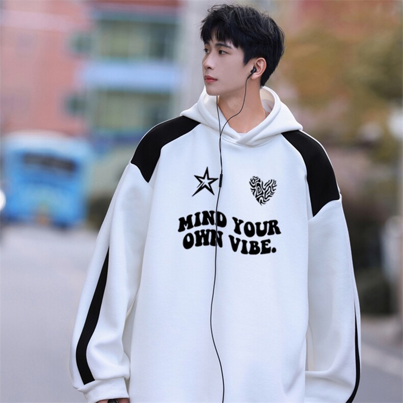 特P46控88春秋50棉连帽卫衣休闲宽松拼接中性风男女外套XWY238，女装短外套，电商B370