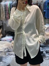 2022秋季新款时尚百搭修身休闲宽松显瘦不规则衬衫，女装衬衫，L·H·X