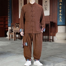 男士外套灯芯绒夹克套装盘扣立领风XZ1512-2502套装-P130，男装夹克，星座1512