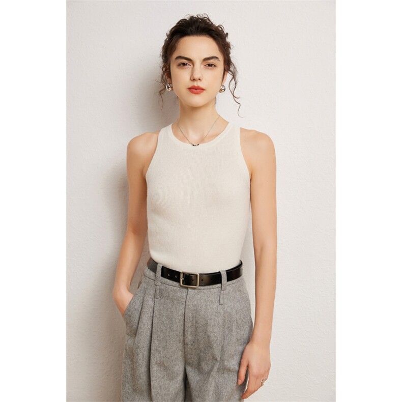 2024秋季新款时尚圆领休闲吊带，女装背心吊带，亿嘉羊绒