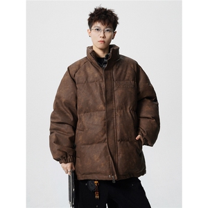 PU皮复古做旧钢印大码M-5XL棉衣男MY77096P130控198抖控228图片