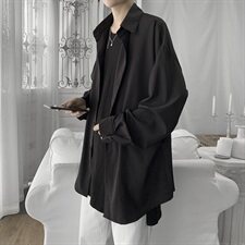 2021新款春夏冷淡风衬衫雪纺垂感长袖衬衫男衬衣CS2002，男装衬衫，星座507