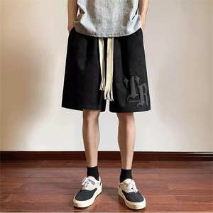 美式复古重磅篮球短裤男夏季宽松运动五分裤潮牌高街休闲裤子图片
