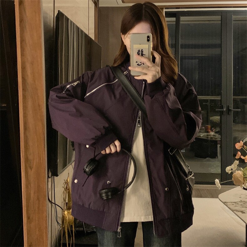 美式高街工装夹克男女休闲棒球服领飞行员情侣休闲外套潮C479-P85,男装夹克,星座911-2(原星座613-2）